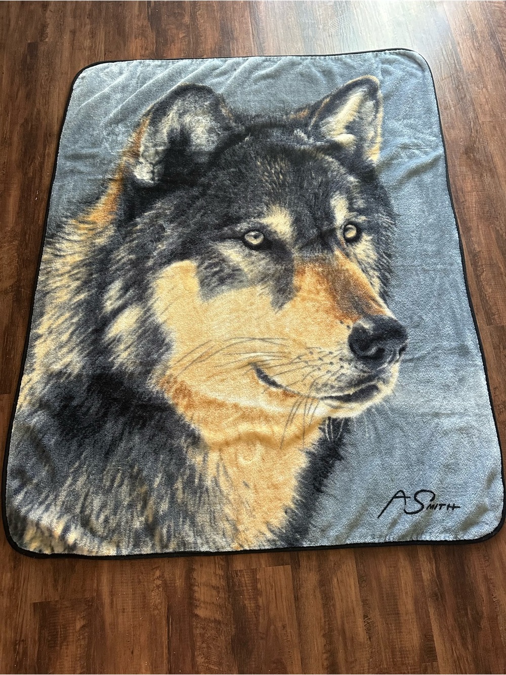 Wolf Portrait Plush Throw Blanket - ASmith Signature